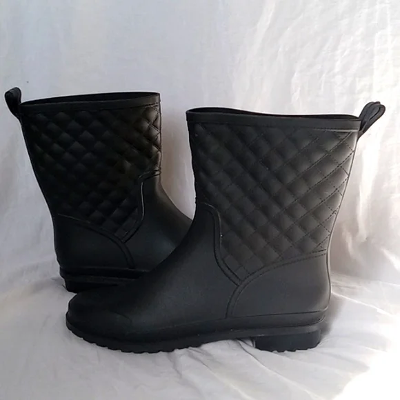 Mid Calf Rain Boots Waterproof Lightweight Garden Shoes Black Size 41, 9M - Picture 6 of 7